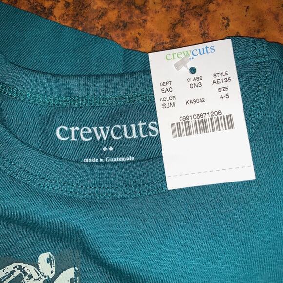 NWT J. Crew Boys' Aqua Green W/Motorcycle Graphic Long Sleeve Tee - Picture 6 of 10